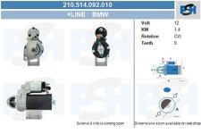 Bv Psh Anlasser [Hersteller-Nr. 210.514.092.010] für BMW