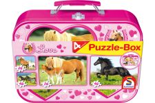 Schmidt Spiele 55588 Pferde Puzzle-Box 2x26 2x48 Teile