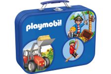 Schmidt Spiele 55599 Playmobil Puzzle-Box blau 2x60 2x100 Teile