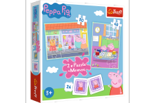 Trefl Peppa Pig Puzzleset ab 3 Jahren - 2 Puzzles + Memory
