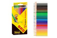 Idena Dreikant-Buntstifte holzfrei 24er Pack mit leuchtenden Farben