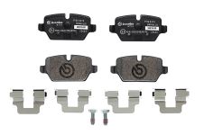 BREMBO Bremsbelagsatz, Scheibenbremse XTRA LINE hinten rechts links mit Zubehör für BMW (BRILLIANCE) 34216774417 34216777240 34212288889 P 06 037X