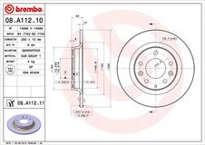 BREMBO Bremsscheibe 08.A112.11 Bremsscheiben,Scheibenbremsen MAZDA,BESTURN (FAW),6 Station Wagon (GY),6 Kombi (GH),6 (GG),6 Hatchback (GG)