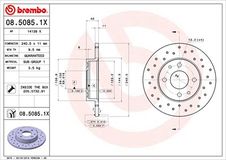 BREMBO Bremsscheibe 08.5085.1X Bremsscheiben,Scheibenbremsen FORD,FIAT,ALFA ROMEO,KA (RU8),PANDA (169),500 (312),PUNTO (188),500 C (312)