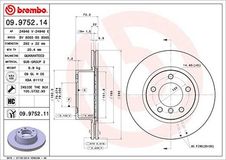 BREMBO Bremsscheibe 09.9752.11 Bremsscheiben,Scheibenbremsen BMW,3 Limousine (E90),1 Schrägheck (E87),1 Schrägheck (E81),1 Coupe (E82),1 Cabrio (E88)
