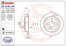 BREMBO Bremsscheibe 08.9163.21 Bremsscheiben,Scheibenbremsen MINI,Schrägheck (R56),Schrägheck (R50, R53),Clubman (R55),Cabrio (R52),Cabrio (R57)