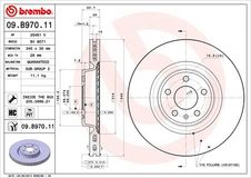 BREMBO Bremsscheibe 09.B970.11 Bremsscheiben,Scheibenbremsen AUDI,PORSCHE,A4 Avant (8K5, B8),A6 Avant (4G5, 4GD, C7),Q5 (8RB),A4 Limousine (8K2, B8)