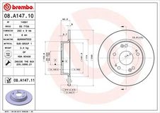 BREMBO Bremsscheibe 08.A147.11 Bremsscheiben,Scheibenbremsen HONDA,CIVIC VIII Hatchback (FN, FK),CIVIC VIII Stufenheck (FD, FA)
