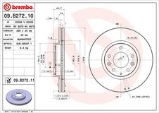 BREMBO Bremsscheibe 09.B272.10 Bremsscheiben,Scheibenbremsen MAZDA,6 Kombi (GH),6 Schrägheck (GH),6 (GH)