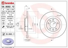 BREMBO Bremsscheibe 08.8682.11 Bremsscheiben,Scheibenbremsen PEUGEOT,CITROËN,407 SW (6E_),508 SW I (8E_),407 (6D_),607 (9D, 9U),RCZ Coupe