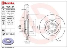 BREMBO Bremsscheibe 09.7196.11 Bremsscheiben,Scheibenbremsen VW,AUDI,SEAT,PASSAT Variant (3B5),PASSAT (3B2),A4 Avant (8ED, B7),A4 Avant (8E5, B6)