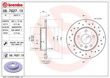 BREMBO Bremsscheibe 08.7627.1X Bremsscheiben,Scheibenbremsen OPEL,CHEVROLET,VAUXHALL,Corsa C Schrägheck (X01),ZAFIRA B (A05),Meriva A (X03)