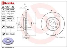 BREMBO Bremsscheibe 09.C171.11 Bremsscheiben,Scheibenbremsen HYUNDAI,KIA,ACCENT IV (RB),ACCENT IV Stufenheck (RB),RIO III (UB),RIO III Stufenheck (UB)