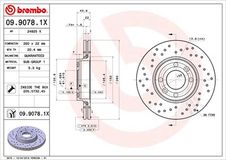 BREMBO Bremsscheibe 09.9078.1X Bremsscheiben,Scheibenbremsen RENAULT,NISSAN,DACIA,Clio III Schrägheck (BR0/1, CR0/1),MEGANE II Kombi (KM0/1_)