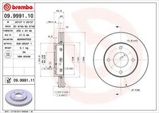 BREMBO Bremsscheibe 09.9991.11 Bremsscheiben,Scheibenbremsen MITSUBISHI,SMART,COLT VI (Z3_A, Z2_A),COLT CZC Cabriolet (RG),FORFOUR (454)