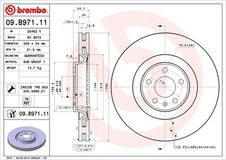 BREMBO Bremsscheibe 09.B971.11 Bremsscheiben,Scheibenbremsen AUDI,A6 Avant (4G5, 4GD, C7),A6 Limousine (4G2, 4GC, C7),A7 Sportback (4GA, 4GF)