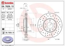 BREMBO Bremsscheibe 09.7629.1X Bremsscheiben,Scheibenbremsen OPEL,CHEVROLET,VAUXHALL,Corsa C Schrägheck (X01),ZAFIRA B (A05),Meriva A (X03)