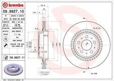 BREMBO Bremsscheibe 09.9827.11 Bremsscheiben,Scheibenbremsen VOLVO,XC90 I (275)