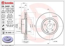 BREMBO Bremsscheibe 09.9481.11 Bremsscheiben,Scheibenbremsen MERCEDES-BENZ,E-Klasse Limousine (W211),E-Klasse T-modell (S211),CLS (C219)