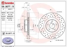 BREMBO Bremsscheibe 09.9077.1X Bremsscheiben,Scheibenbremsen SUBARU,FORESTER (SG),IMPREZA Stufenheck (GD),IMPREZA Station Wagon (GG),OUTBACK (BL, BP)
