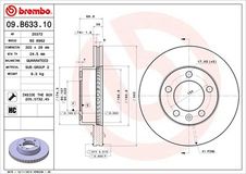 BREMBO Bremsscheibe 09.B633.10 Bremsscheiben,Scheibenbremsen OPEL,RENAULT,NISSAN,Movano B Kastenwagen (X62),Movano B Bus (X62)