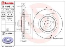 BREMBO Bremsscheibe 09.N248.11 Bremsscheiben,Scheibenbremsen FIAT,CHRYSLER,LANCIA,Freemont (345_),GRAND VOYAGER V (RT),Pacifica MPV (RU)