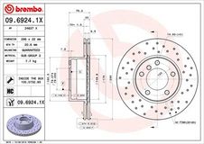 BREMBO Bremsscheibe 09.6924.1X Bremsscheiben,Scheibenbremsen BMW,5 Limousine (E39),5 Touring (E39)