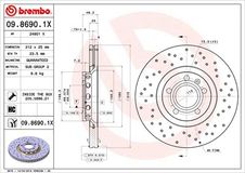 BREMBO Bremsscheibe 09.8690.1X Bremsscheiben,Scheibenbremsen VW,AUDI,SKODA,PASSAT Variant (3B6),PASSAT (3B3),A4 Avant (8ED, B7),A4 Avant (8E5, B6)
