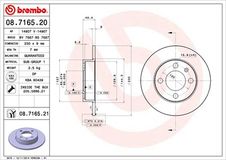 BREMBO Bremsscheibe 08.7165.21 Bremsscheiben,Scheibenbremsen VW,SEAT,Golf IV Schrägheck (1J1),Lupo (6X1, 6E1),POLO (6N2),Polo Variant (6V5)