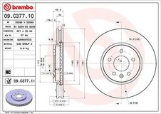 BREMBO Bremsscheibe 09.C377.11 Bremsscheiben,Scheibenbremsen OPEL,VAUXHALL,Astra J Sports Tourer (P10),ASTRA J,ZAFIRA TOURER C (P12),Astra J GTC (P10)