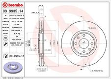 BREMBO Bremsscheibe 09.9935.11 Bremsscheiben,Scheibenbremsen PEUGEOT,CITROËN,207 (WA_, WC_),307 CC (3B),307 SW (3H),307 (3A/C),207 SW (WK_),3008 (0U_)