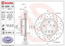 BREMBO Bremsscheibe 09.9581.1X Bremsscheiben,Scheibenbremsen BMW,X3 (E83)