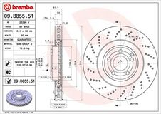 BREMBO Bremsscheibe 09.B855.51 Bremsscheiben,Scheibenbremsen MERCEDES-BENZ,CLS (C218),CLS Shooting Brake (X218)