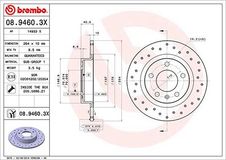 BREMBO Bremsscheibe 08.9460.3X Bremsscheiben,Scheibenbremsen OPEL,VAUXHALL,Corsa D Schrägheck (S07),Corsa E Schrägheck (X15),Adam (M13)