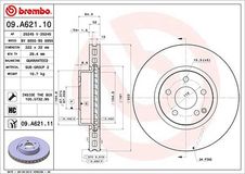 BREMBO Bremsscheibe 09.A621.11 Bremsscheiben,Scheibenbremsen MERCEDES-BENZ,C-Klasse Limousine (W204),C-Klasse T-modell (S204)