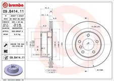 BREMBO Bremsscheibe 09.B414.11 Bremsscheiben,Scheibenbremsen BMW,1 Coupe (E82),1 Cabrio (E88)