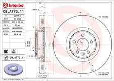 BREMBO Bremsscheibe 09.A773.11 Bremsscheiben,Scheibenbremsen LAND ROVER,Range Rover Sport (L320),Range Rover Sport (L494),Range Rover IV (L405)