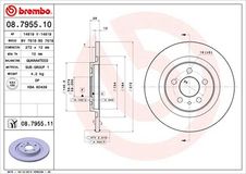 BREMBO Bremsscheibe 08.7955.11 Bremsscheiben,Scheibenbremsen FIAT,PEUGEOT,CITROËN,Ulysse (179_),807 (E),C8 (EA_, EB_),PHEDRA (179)