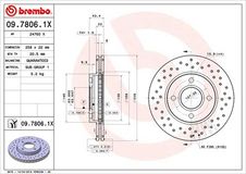 BREMBO Bremsscheibe 09.7806.1X Bremsscheiben,Scheibenbremsen FORD,MAZDA,Fiesta Mk6 Schrägheck (JA8, JR8),Fiesta Mk5 Schrägheck (JH1, JD1, JH3, JD3)