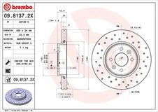 BREMBO Bremsscheibe 09.8137.2X Bremsscheiben,Scheibenbremsen RENAULT,CLIO II (BB0/1/2_, CB0/1/2_),Clio III Schrägheck (BR0/1, CR0/1),TWINGO II (CN0_)