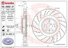 BREMBO Bremsscheibe 09.A960.21 Bremsscheiben,Scheibenbremsen MERCEDES-BENZ,M-Klasse (W166),GLE (W166),GLE Coupe (C292),GL (X166),GLS (X166)