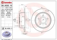 BREMBO Bremsscheibe 08.A533.11 Bremsscheiben,Scheibenbremsen JEEP,GRAND CHEROKEE II (WJ, WG)