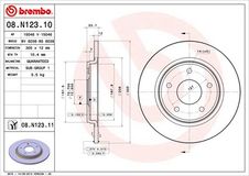 BREMBO Bremsscheibe 08.N123.11 Bremsscheiben,Scheibenbremsen FIAT,CHRYSLER,DODGE,Freemont (345_),GRAND VOYAGER V (RT),Nitro SUV,Journey MPV