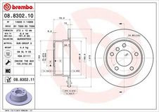 BREMBO Bremsscheibe 08.8302.11 Bremsscheiben,Scheibenbremsen BMW,3 Compact (E36)