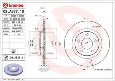 BREMBO Bremsscheibe 09.A637.11 Bremsscheiben,Scheibenbremsen JEEP,CHRYSLER,LANCIA,COMPASS (MK49),PATRIOT (MK74),SEBRING Cabriolet (JS),SEBRING (JS)