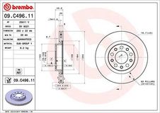 BREMBO Bremsscheibe 09.C496.11 Bremsscheiben,Scheibenbremsen ALFA ROMEO,GIULIA (952_),Stelvio (949_)