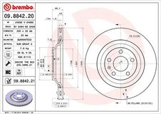 BREMBO Bremsscheibe 09.8842.21 Bremsscheiben,Scheibenbremsen AUDI,A6 Avant (4F5, C6),A6 Limousine (4F2, C6)