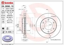 BREMBO Bremsscheibe 09.9996.11 Bremsscheiben,Scheibenbremsen MITSUBISHI,PAJERO III (V7_W, V6_W),PAJERO CLASSIC (V2_W)