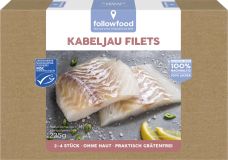 Wildfang Kabeljau Filets, 225 gr Packung 2-3 Filetportionen, gefroren