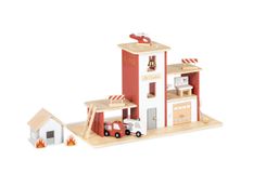 Pinolino Feuerwache mit Zubehör (mit FSC) Holzspielzeug Kinderwache